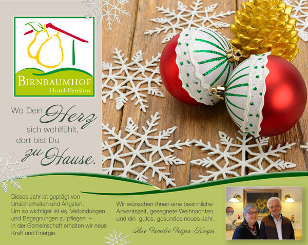 Weihnachtsgrüße von der Hotel Pension Birnbaumhof